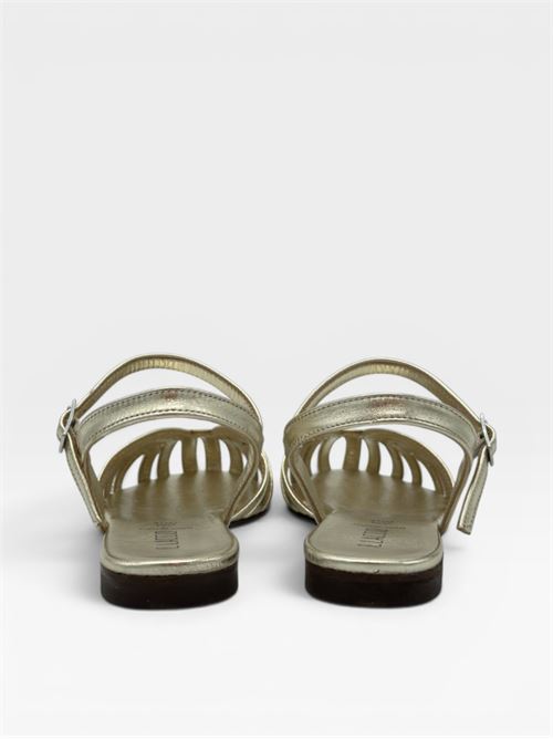 Sandali intrecciati oro con cinturino da donna IL LACCIO | G500LAMINATOPLATINO